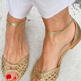 Isadora | Sandalias Trenzadas Doradas