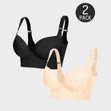 Sujetador push-up Yack Saint® con efecto alisador de espalda – Negro + Beige (pack de 2)