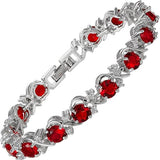 Pulsera de tenis Ruby Vine | Oro blanco