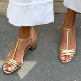 Allegra | Sandalias Doradas Elegancia Diaria