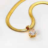 Collar de Colgante con Rhinestones Elegante | Dorado