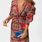 Elara Vestido Maxi con Escote en V y Nudo Frontal