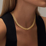 Collar Grueso de Eslabones Cubanos | Dorado