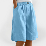 Pantalones de Lino con Bolsillos