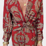 Elara Vestido Maxi con Escote en V y Nudo Frontal