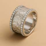 Anillo vintage de circonita plateada
