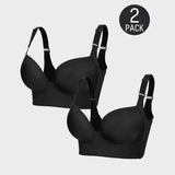 Sujetador push-up Yack Saint® con efecto alisador de espalda – Negro + Beige (pack de 2)