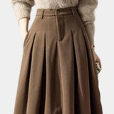 Falda de Lana Stretch A-Line hasta el Tobillo para Mujer