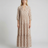 Vestido Largo Vintage de Otoño – Diseño con Escote en V Halagador para un Estilo Sin Esfuerzo