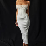 Bella Vestido Maxi de Invitada de Boda Sin Tirantes
