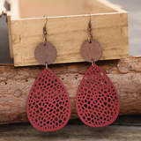 Pendientes colgantes de cuero vintage