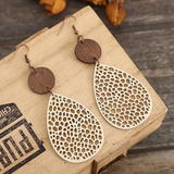 Pendientes colgantes de cuero vintage