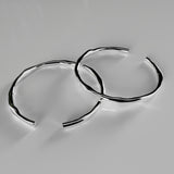 Pulsera gruesa de plata 925 ajustable de forma irregular
