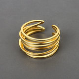 Anillo bosque chapado en oro de 18 quilates