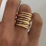 Anillo chapado en oro de 18 quilates estilo romano