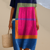 Isadora - Vestido de Bloques de Colores Vibrantes
