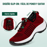 Ambulo Zapatos Ortopédicos Tejido - Negro Rojo