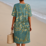 Mara - Vestido Floral en Verde-Agua