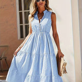 Violeta | Vestido Midi Flowy a Rayas para Mujeres