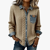 Fátima | Top de Punto con Detalles de Denim