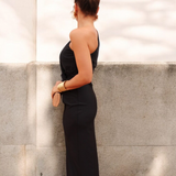 Berenice | Vestido Midi de Manga Larga con Un Hombro para Mujeres