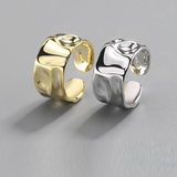 Anillo ancho asimétrico de plata 925