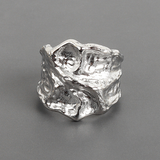 Anillo de plata 925 con diseño arrugado especial