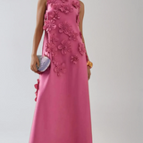 Vestido Maxi de Verano Sin Mangas Adornado con Flores