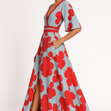 Vestido Maxi de Verano con Escote en V Floral