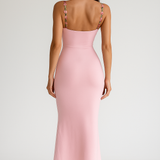 Vestido Maxi de Noche de Verano Bordado de Flores