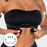 Sujetador bandeau sin costuras y sin aros con cierre delantero