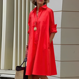 Sunniva | Vestido Midi de Manga Larga para Mujeres