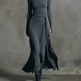Naiara - Vestido midi con nudo lateral