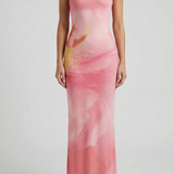 Vestido Maxi Impreso Sin Tirantes – Vestido Elegante de Verano para Mujeres