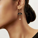 Pendientes Vintage de Cristal Rojo y Perlas