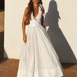Elegante Vestido de Fiesta Blanco de Verano