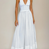 Elegante Vestido de Fiesta Blanco de Verano