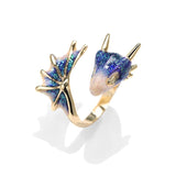 Anillo Ajustable Dragón en Plata y Esmalte