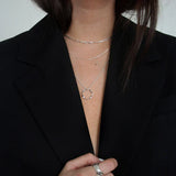 Collar de círculo abierto de tres hileras | Oro blanco