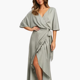 Priscia | Vestido Midi de Manga Corta para Mujeres