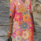 Zephyra | Vestido Midi Floral con Escote en V para Mujeres