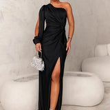 Elegante vestido maxi de invitada de boda formal