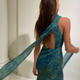 Vestido Maxi de Fiesta Inspirado en Monet