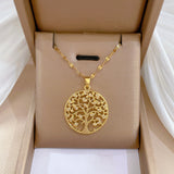 Collar dorado del Árbol de la Vida Lilia