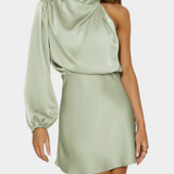 Mara Vestido Mini Drapado de Un Hombro