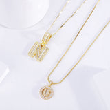 Set de Collar Inicial de Letra Pavé | Dorado
