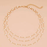 Collar Gracia de Perla de Múltiples Hilos