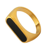 Anillo de ónix dorado Brenda