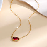 Collar oval clásico de rubí | Oro