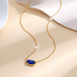Collar oval clásico de zafiro | Oro